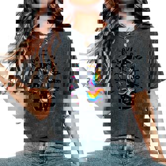 Dead Inside But Still Horny Unicorn Lover Rainbow Women's Oversized Comfort Colors T-Shirt | Mazezy