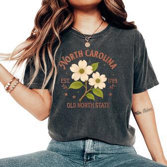 North Carolina The Old North State Travel Flowering Dogwood Women's Oversized Comfort Colors T-Shirt | Mazezy
