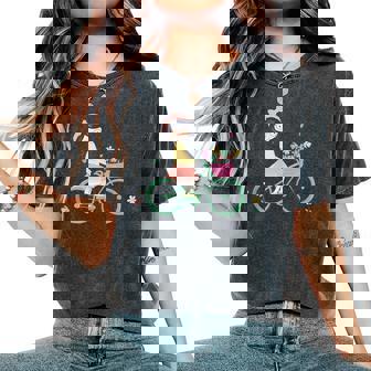 Paris France Retro Souvenir Bicycle Girl Vintage Tank Top Women's Oversized Comfort Colors T-Shirt | Mazezy