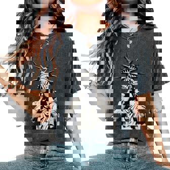 Shameful Politics Meme Crying Statue Of Liberty Women's Oversized Comfort Colors T-Shirt | Mazezy