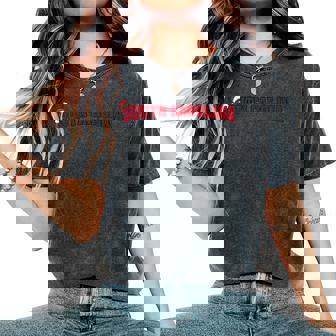 South Carolina Christmas Santa Hat Retro Throwback Souvenir Women's Oversized Comfort Colors T-Shirt | Mazezy