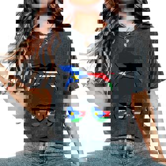 South Sudanese Girl South Sudan Flag Proud Woman Women's Oversized Comfort Colors T-Shirt | Mazezy