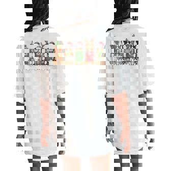 Australian Shepherd Christmas Watercolor Holiday Dog Mom Women's Oversized Comfort T-Shirt Back Print - Monsterry