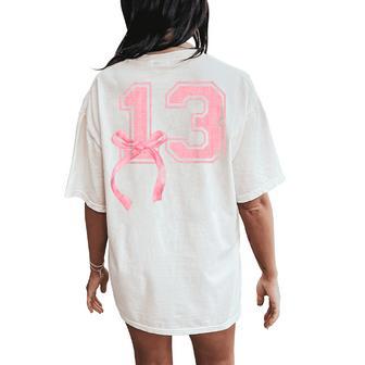 Birthday Girl Pink Coquette Bow 13 Year Old Aesthetic Girly Women's Oversized Comfort T-Shirt Back Print | Seseable UK