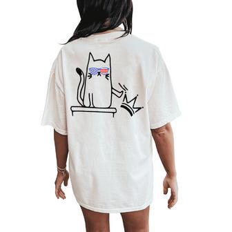 Cat No Kings In America Political Cat Lady Women's Oversized Comfort T-Shirt Back Print - Thegiftio UK