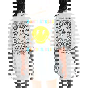 Checkered Don't Stress Do Your Best Test Day Teacher Student Women's Oversized Comfort T-Shirt Back Print - Monsterry