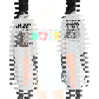 Christmas Nurse Have You Tried Icing It Gingerbread Did Try Women's Oversized Comfort T-Shirt Back Print | Mazezy