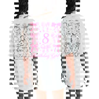 Cute It's My 8 Bday Coquette Bow 8Th Birthday Girls Women's Oversized Comfort T-Shirt Back Print - Monsterry