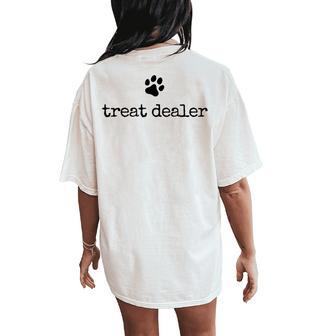 Dog Treat Dealer Vintage Pet Print Dog Dad Mom Women's Oversized Comfort T-Shirt Back Print - Monsterry