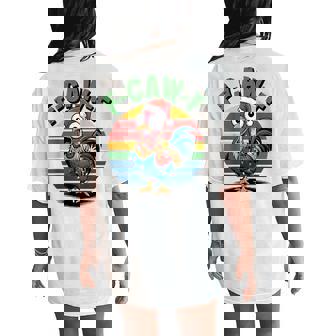 F-Awk-F Chicken Meme F-Caw-F Rooster Pun Retro Christmas Women's Oversized Comfort T-Shirt Back Print - Monsterry