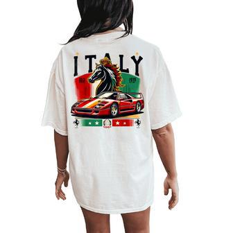 F40 Italy Supercar Black Horse Women's Oversized Comfort T-Shirt Back Print - Thegiftio UK