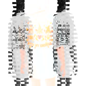 Friendsgiving With My Gnomies Thanksgiving Gnome Women's Oversized Comfort T-Shirt Back Print - Thegiftio