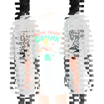 Drink Drank Drunk Retro Christmas Wine Tri-Blend Women's Oversized Comfort T-Shirt Back Print - Monsterry