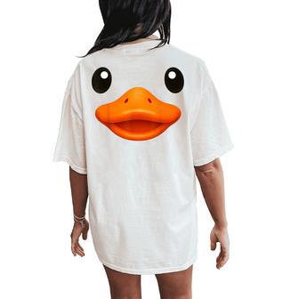Duck Face Rubber Ducky Duckie Easy Halloween Costume Women's Oversized Comfort T-Shirt Back Print - Thegiftio UK