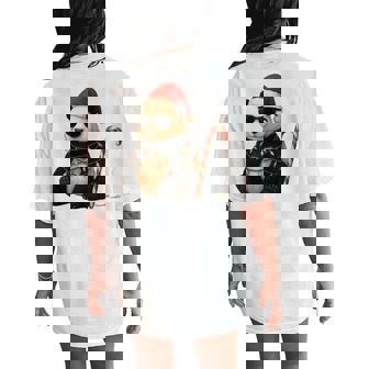 Giant Panda Christmas Graphics Animal Lights Lover Women's Oversized Comfort T-Shirt Back Print | Mazezy