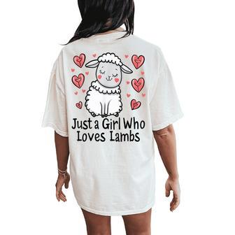Lamb Lovers Just A Girl Who Loves Lambs Women's Oversized Comfort T-Shirt Back Print - Thegiftio UK