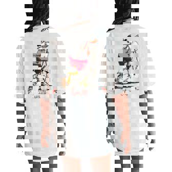 Snowman Wine Christmas Holiday Women's Oversized Comfort T-Shirt Back Print | Seseable CA