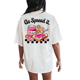Go Spread It Floral Jam Christian Faith-Based Religious Women's Oversized Comfort T-Shirt Back Print - Thegiftio UK