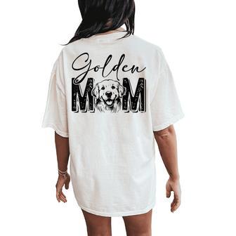 Golden Mom Golden Retriever Lover Dog Mama Retro Women's Oversized Comfort T-Shirt Back Print - Thegiftio UK
