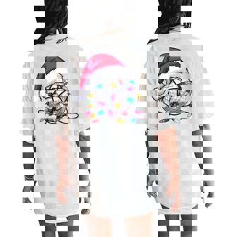 Golf Ball Santa Hat Christmas Golfing Xmas Lights Tri-Blend Women's Oversized Comfort T-Shirt Back Print | Mazezy