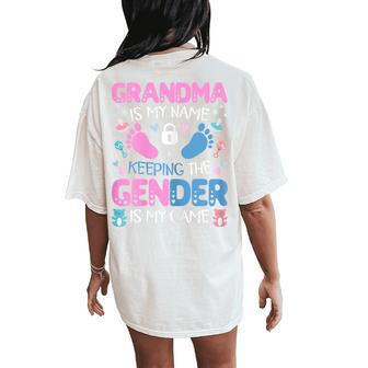 Grandma Gender Keeper Of The Gender Reveal Outfit Grandma Women's Oversized Comfort T-Shirt Back Print - Thegiftio UK