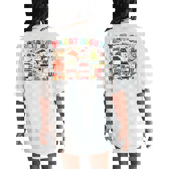 Groovy Silent Icu Nurse Night Christmas Nurse Doctor Holiday Women's Oversized Comfort T-Shirt Back Print | Mazezy