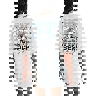 Groovy Soccer Coquette Bow Girls Soccer All Day Women's Oversized Comfort T-Shirt Back Print - Monsterry