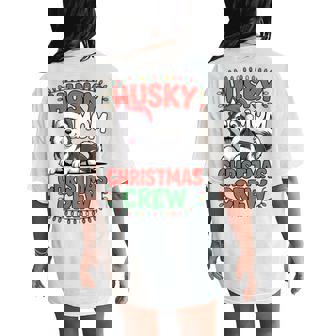 Husky Mom Christmas Crew Holiday Lights Women's Oversized Comfort T-Shirt Back Print | Seseable CA