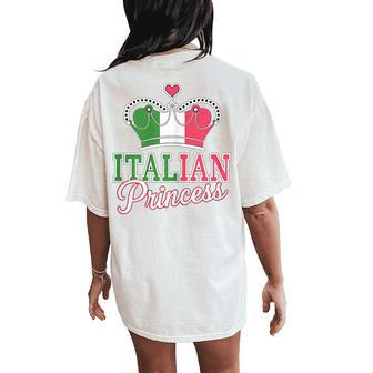Italian Princess Italy Flag Girl Women's Oversized Comfort T-Shirt Back Print - Thegiftio UK