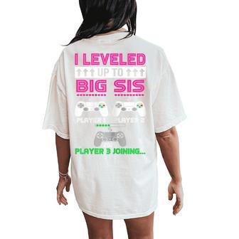 Leveled Up To Big Sister Again 2025 Promoted To Big Sister Women's Oversized Comfort T-Shirt Back Print - Thegiftio UK