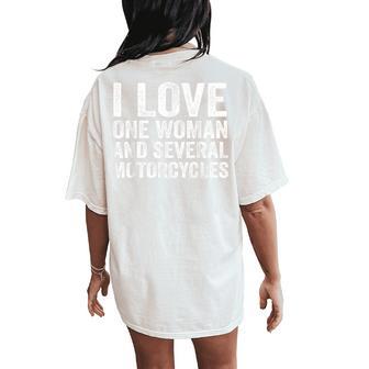 I Love One Woman And Several Motorcycles Biker Vintage Women's Oversized Comfort T-Shirt Back Print - Thegiftio UK