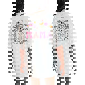 Mama Of The Little Wildflower Pink Floral Birthday Girl Women's Oversized Comfort T-Shirt Back Print - Monsterry