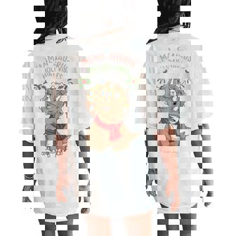 Mama Saurus Triceratops Dinosaur Christmas Women's Oversized Comfort T-Shirt Back Print - Seseable