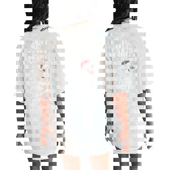 Mele Kalikimaka Christmas Rooster Hawaiian Chicken Women's Oversized Comfort T-Shirt Back Print - Monsterry