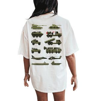 Military Vehicles Military Boy And Girl Tank Lover Women's Oversized Comfort T-Shirt Back Print - Thegiftio UK