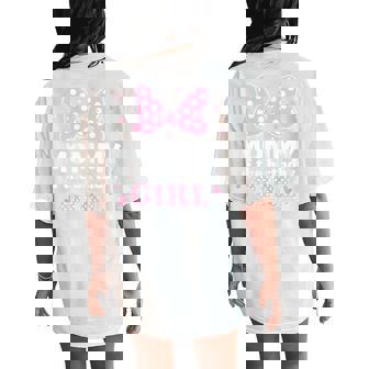 Mommy Of The Birthday Girl Pink Bow Family Matching Women's Oversized Comfort T-Shirt Back Print - Monsterry