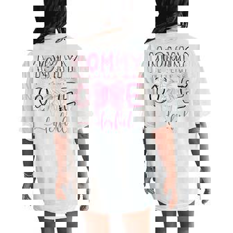 Mommy Of Little Miss Onederful Coquette 1St Birthday Girl Women's Oversized Comfort T-Shirt Back Print - Monsterry