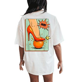 No Kings Retro Patriotic Woman Political Meme Women's Oversized Comfort T-Shirt Back Print - Thegiftio UK