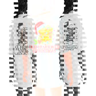 Old Fashioned Whiskey Christmas Bourbon Cocktail Drink Women's Oversized Comfort T-Shirt Back Print | Mazezy