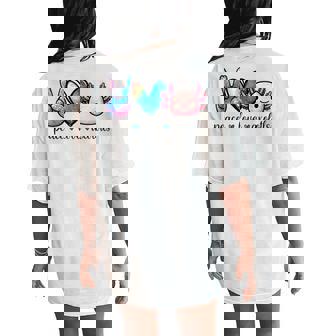 Peace Love Axolotls Cute And Colorful Galaxy Axolotl Women Women's Oversized Comfort T-Shirt Back Print - Thegiftio