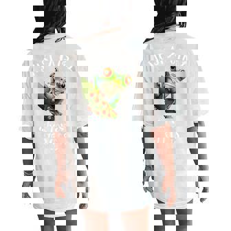 Red Eyed Tree Frog Just A Girl Who Love Rainforest Amphibian Women's Oversized Comfort T-Shirt Back Print - Thegiftio