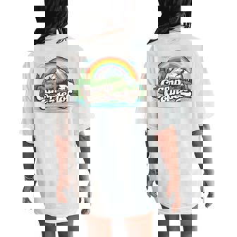 Summer Camp Director Staff Groovy Rainbow Camp Counselor Women's Oversized Comfort T-Shirt Back Print - Monsterry