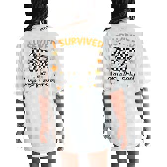 I Survived 67 Days Of School Teacher Student 6 7 Meme Women's Oversized Comfort T-Shirt Back Print | Seseable CA