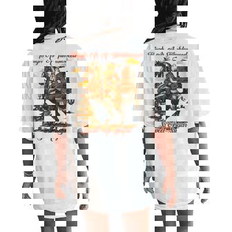 Tough As A Tumbleweed Sweet As Sugar Retro Santa Western Women's Oversized Comfort T-Shirt Back Print - Thegiftio