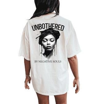 Unbothered By Negative Souls Black Queen Junenth Women's Oversized Comfort T-Shirt Back Print - Thegiftio UK