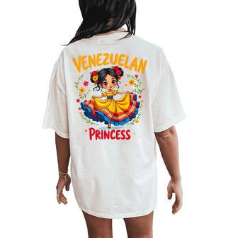 Venezuelan Princess Cute Folk Dress Venezuela Girl Women's Oversized Comfort T-Shirt Back Print - Thegiftio UK