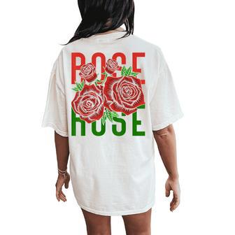 Vintage Inspired Botanical Flower Gardener Naturalist Rose Women's Oversized Comfort T-Shirt Back Print - Thegiftio UK