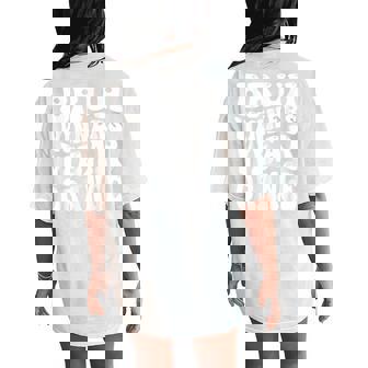 Winners Wear Orange Team Spirit Week Game Sports Day Groovy Women's Oversized Comfort T-Shirt Back Print | Mazezy