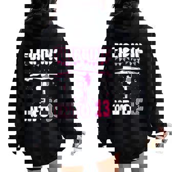 13 Year Old Girl Gymnast 13th Birthday Gymnastics Party Tank Top Women Oversized Hoodie Back Print | Mazezy