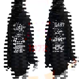 1972年3月より女王 花 1972年3月の誕生日 レディース オーバーサイズ パーカー バックプリント - Kawaiitshirt